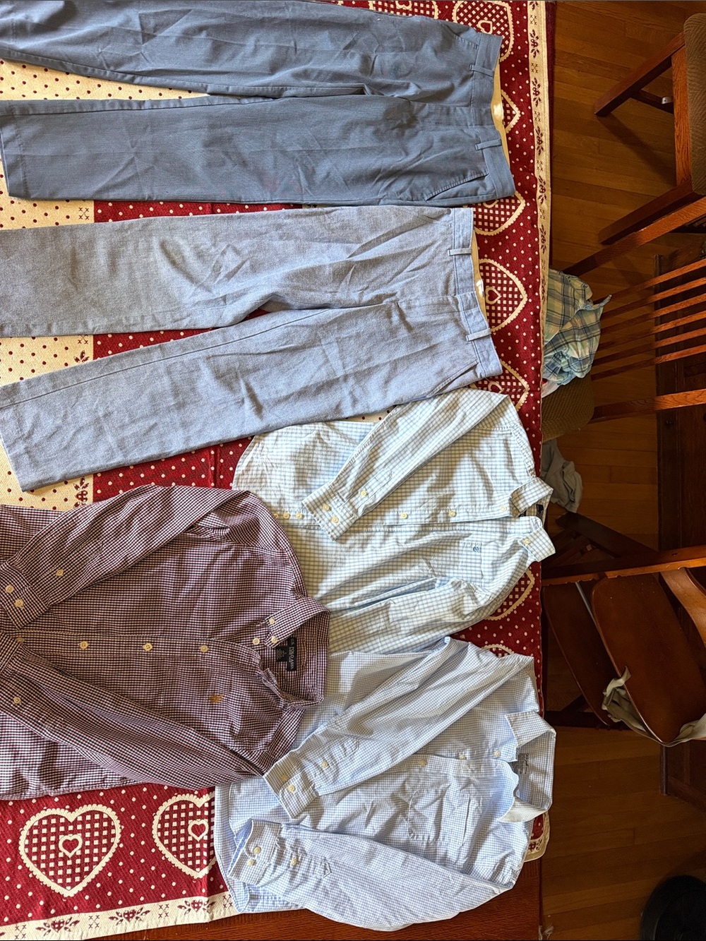 Smart dress clothing bundle Boys 3 Button-Down Shirts and 2 pairs of dress pants